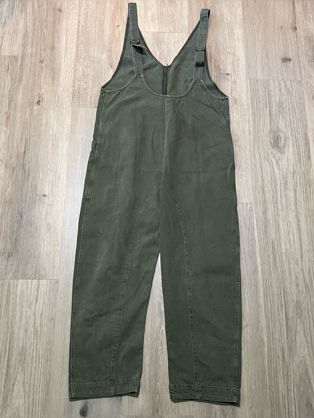 Free People High Roller Overall Denim Jumpsuit in green size Large - Picture 7 of 8